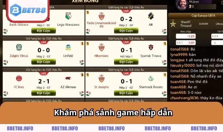 Khám phá sảnh game hấp dẫn